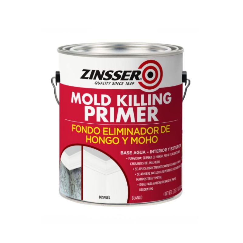Zinsser Mold Killing Primer Fondo Eliminador de Hongo y Moho Blanco Mate  3,785L | Paints&Coats